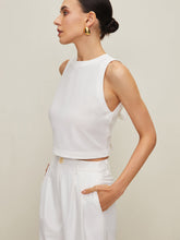 Cotton & Linen Bow Crew Neck Blouse